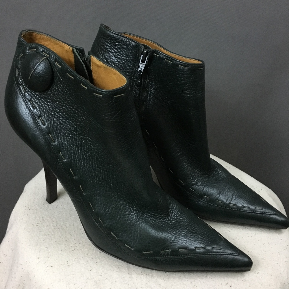 Vince Camuto Bootie Leather Ankle Green Size 8.5W